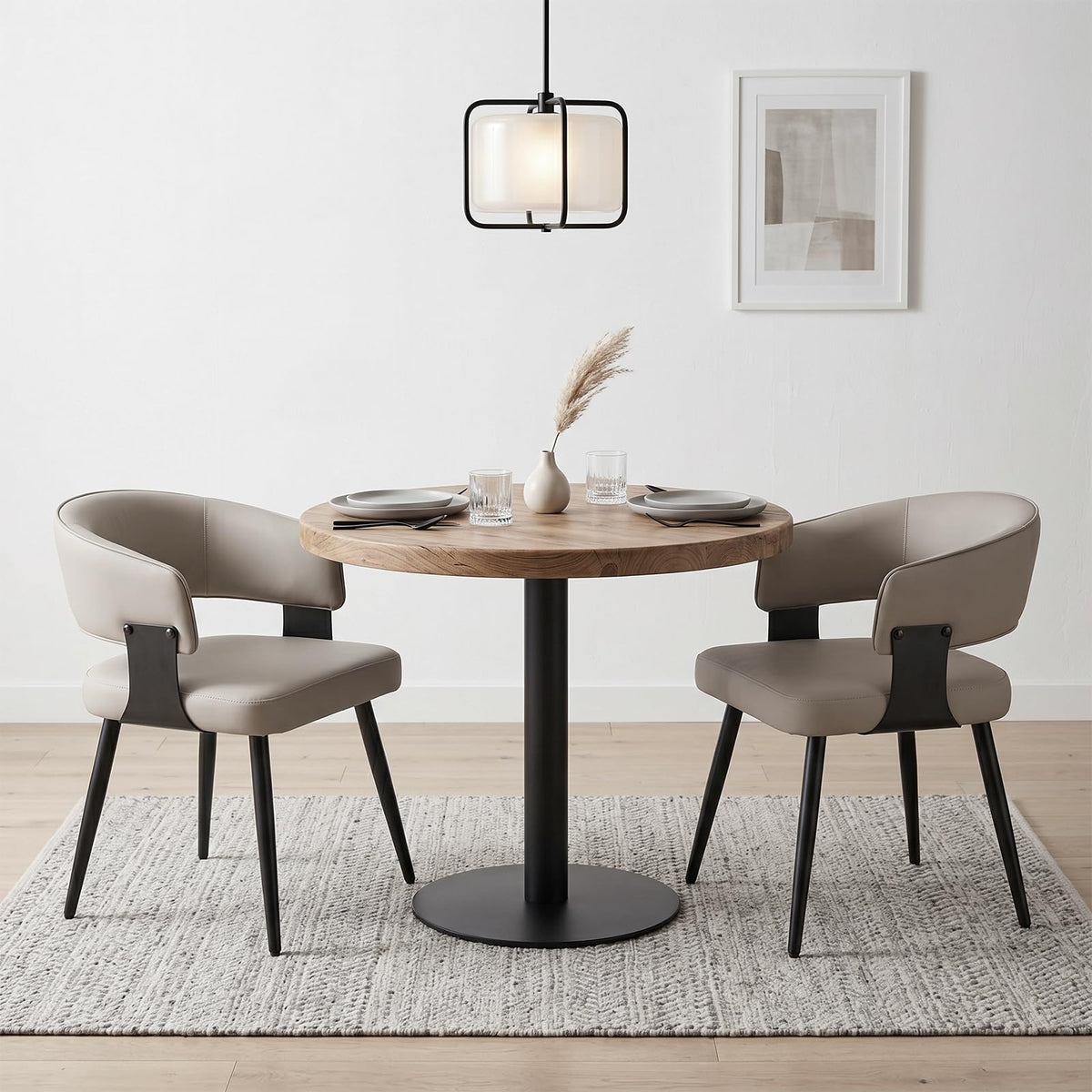 Dining Chairs Set of 4, Modern Faux Leather Kitchen Chairs