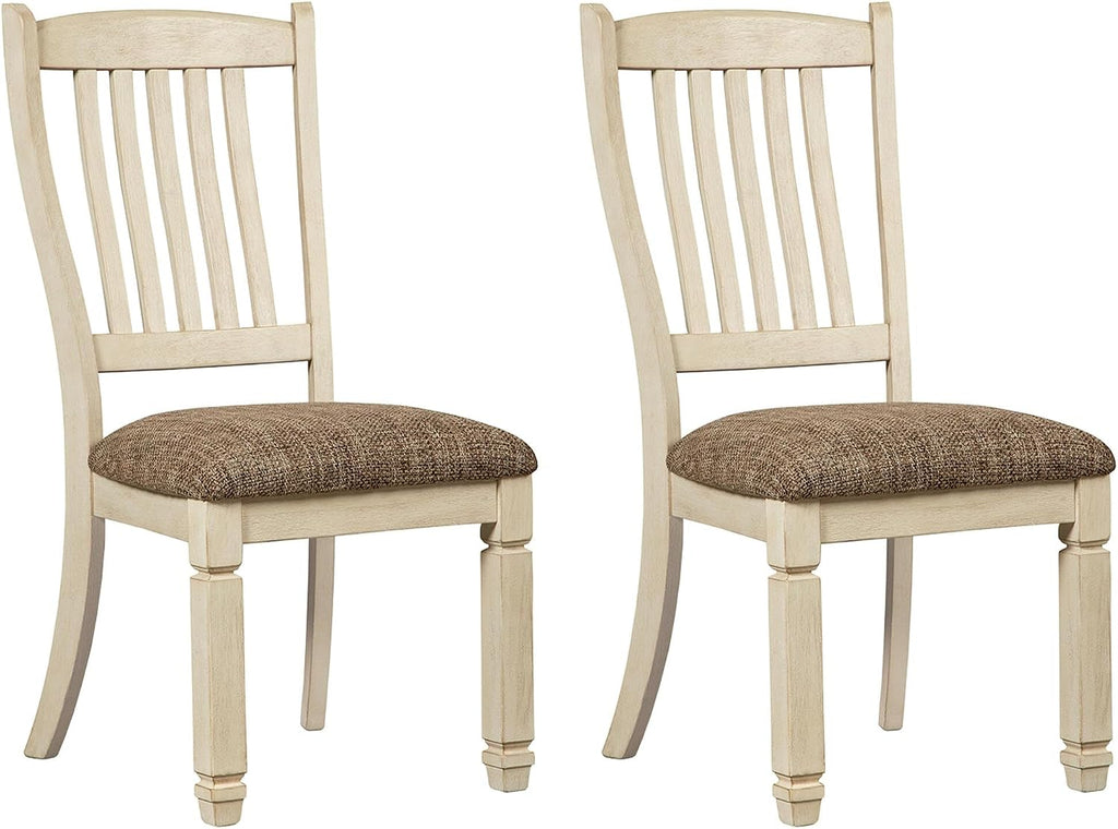 Signature Design by Ashley Bolanburg Upholstered Wood Dining Chairs, 2 Pack