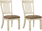 Signature Design by Ashley Bolanburg Upholstered Wood Dining Chairs, 2 Pack
