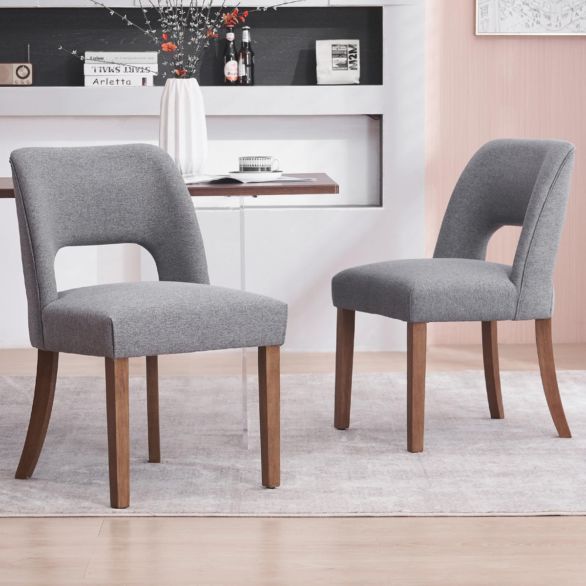 VKNOW Dining Chairs Set of 4, Fabric Dining Chairs, Green