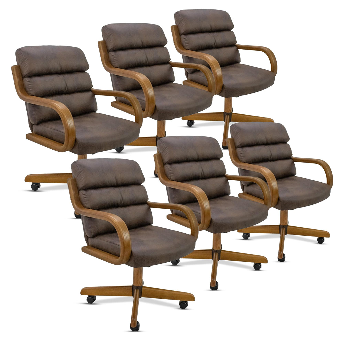 Chromcraft Douglas D9550 Swivel-Tilt Dining Chair - Chestnut - MAJ6-4pc