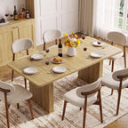 LEYAOYAO Extendable Dining Table for 4-6, 63"–79" with Fluted Base(Walnut)