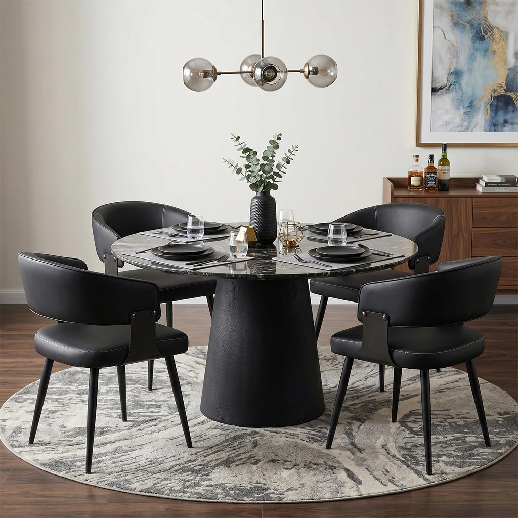 Dining Chairs Set of 4, Modern Faux Leather Kitchen Chairs