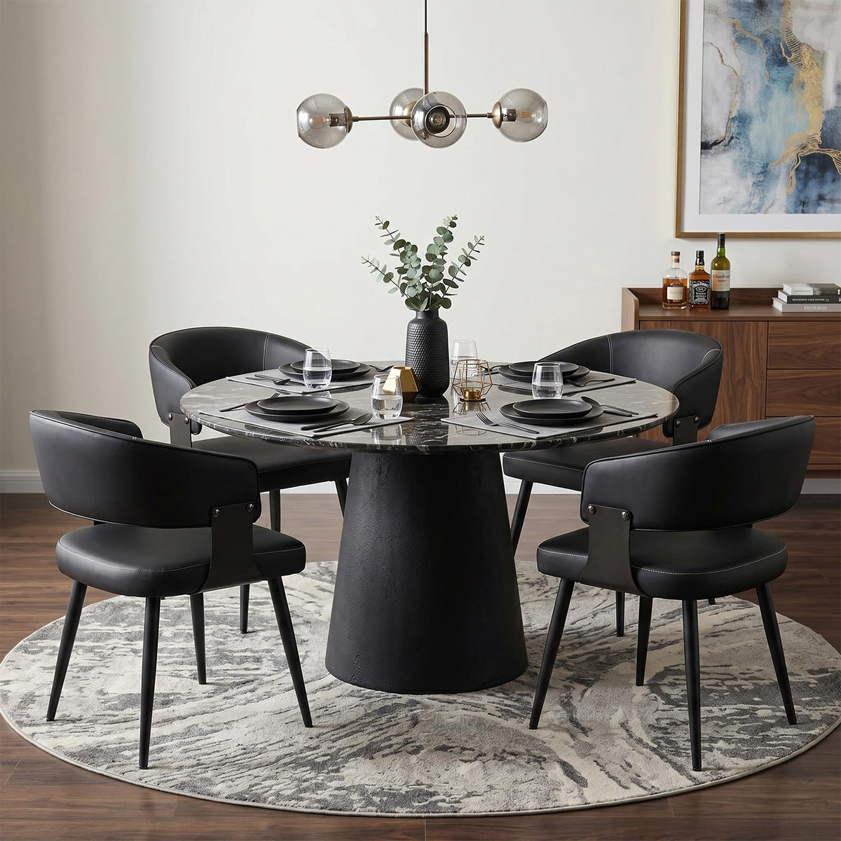 Dining Chairs Set of 4, Modern Faux Leather Kitchen Chairs