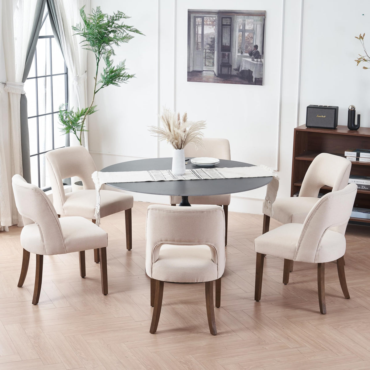 VKNOW Dining Chairs Set of 4, Fabric Dining Chairs, Green
