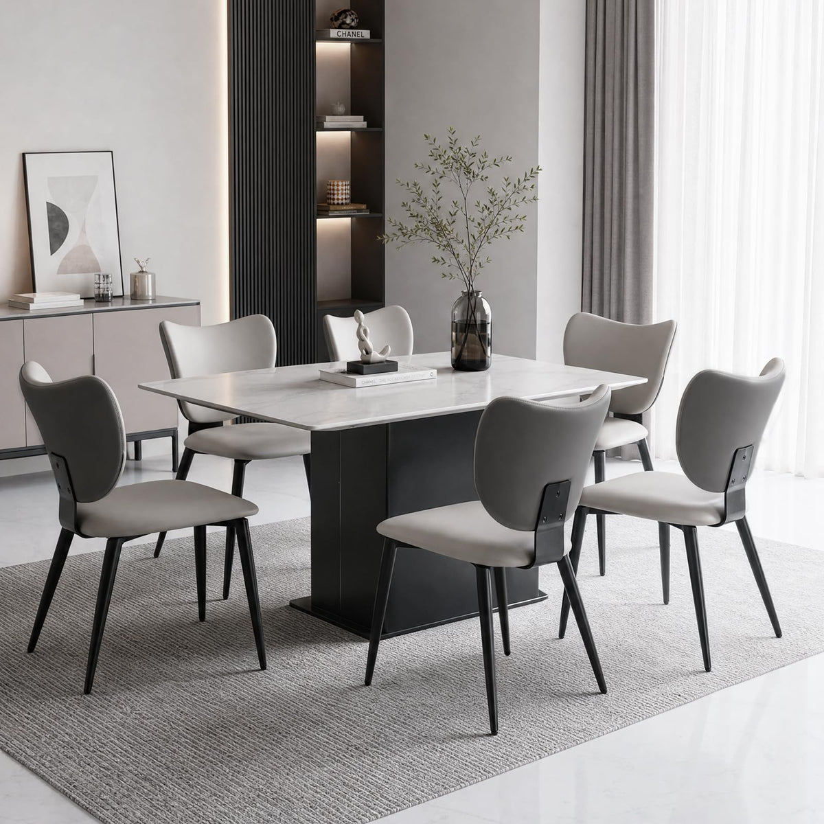 Dining Chairs Set of 4, Faux Leather Kitchen & Dining Chairs