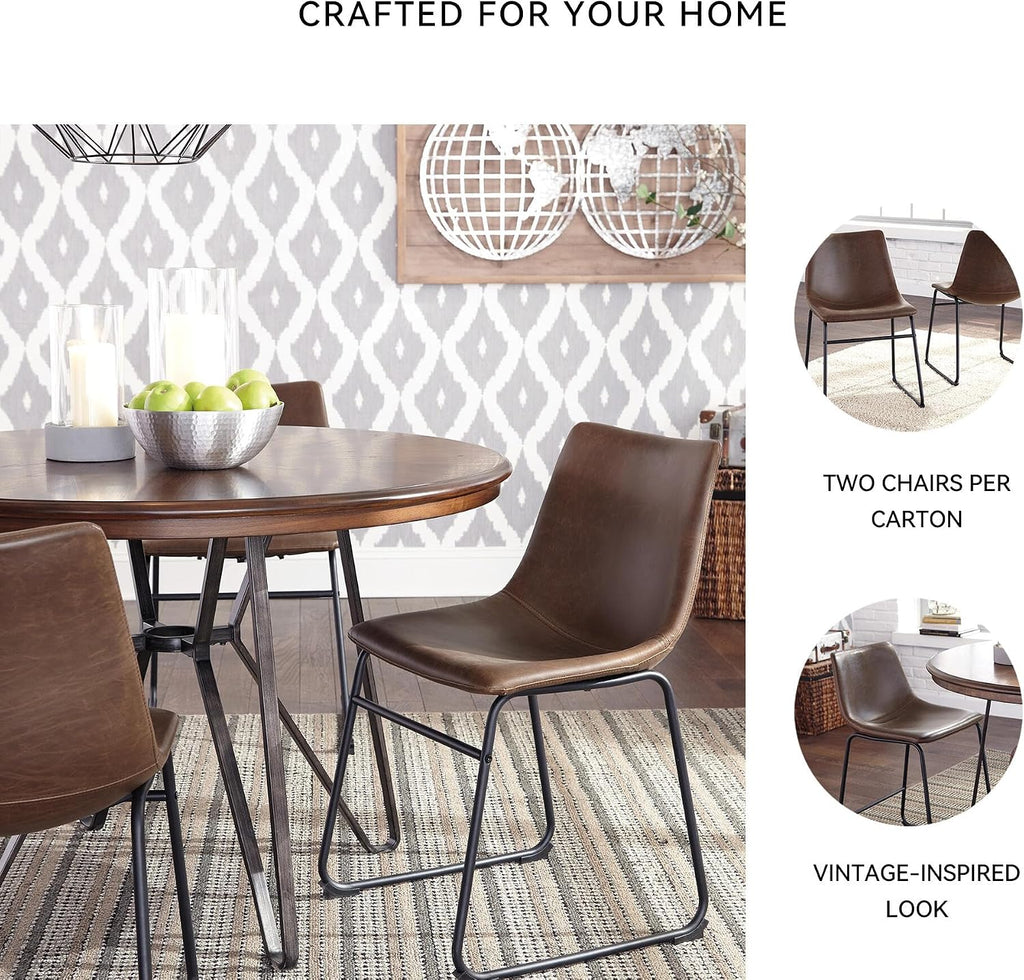 Signature Design by Ashley Centiar Mid-Century Dining Chair Set of 2, Brown