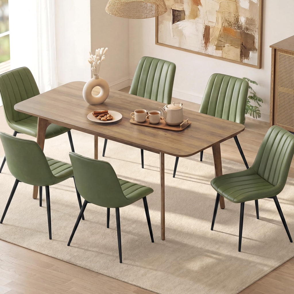 VASAGLE Dining Chairs Set of 2, Upholstered Kitchen Chairs, PU Leather