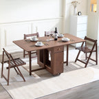 COMUHOME Drop Leaf Folding Dining Table with Storage, Wheels, Space Saving