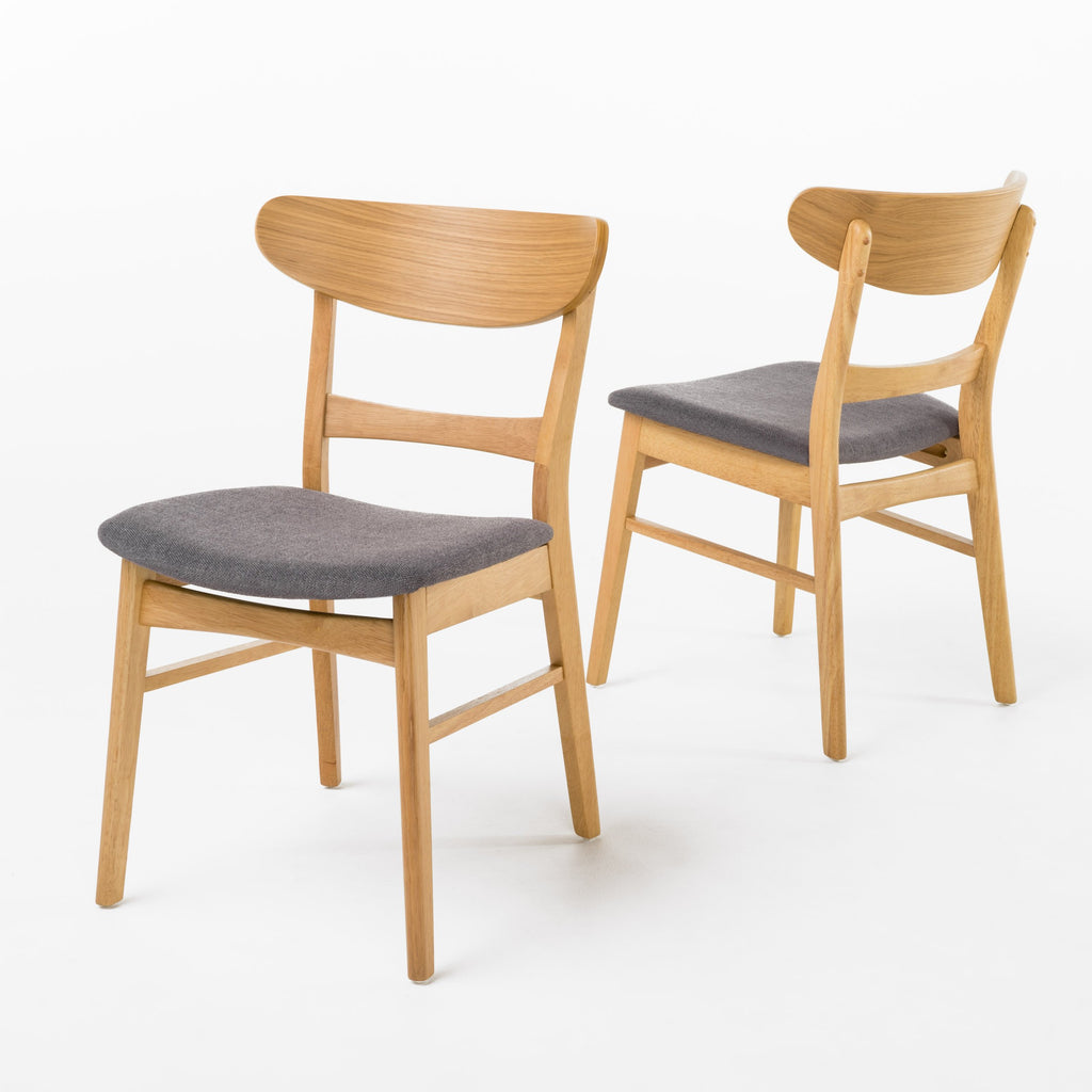 Christopher Knight Home Idalia Dining Chairs, 2-Pcs Set, Light Beige / Oak Finish