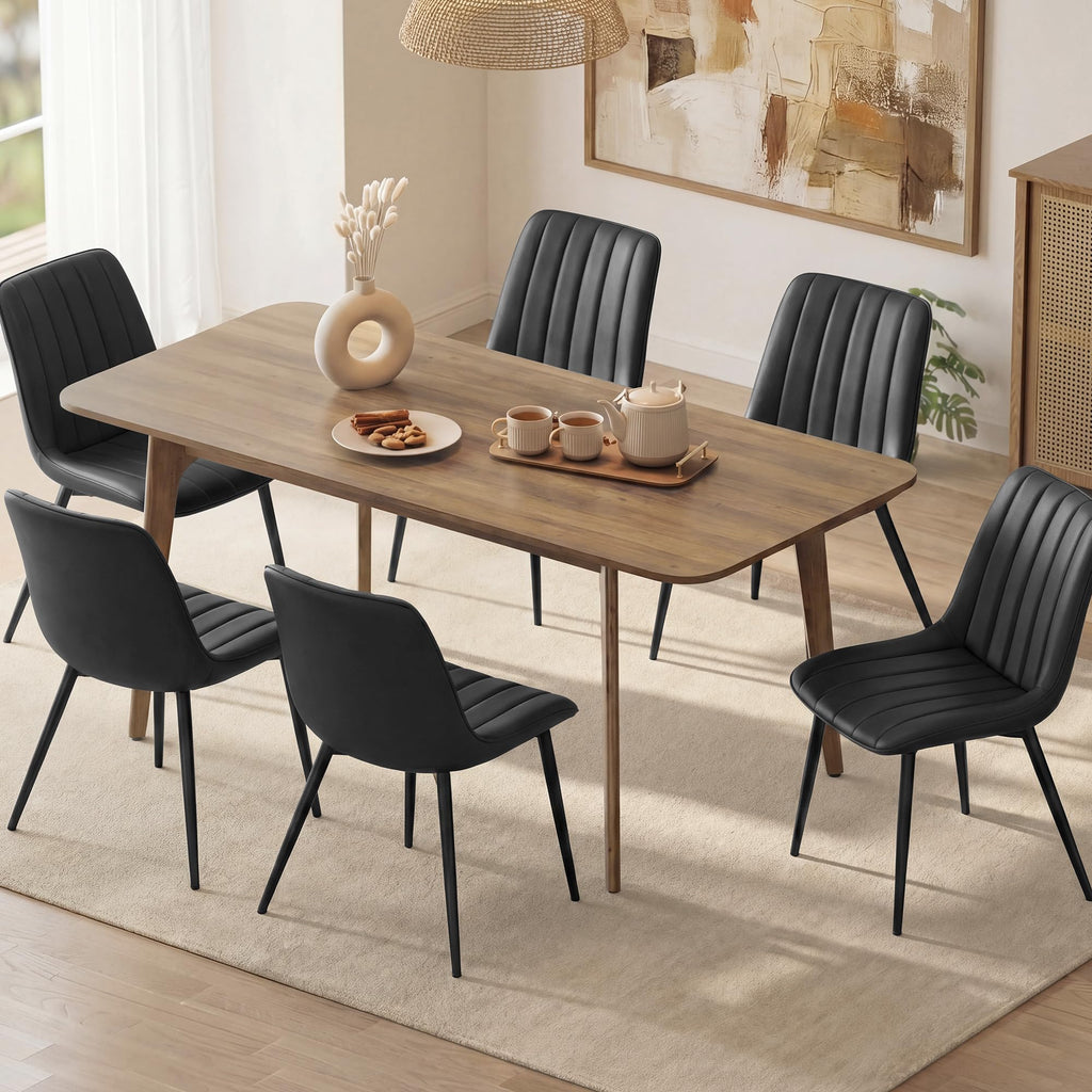 VASAGLE Dining Chairs Set of 4, Upholstered Kitchen Chairs, PU Leather