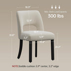 keoni Wooden Dining Chairs Set of 4 with Black Rubberwood Legs and Backrest