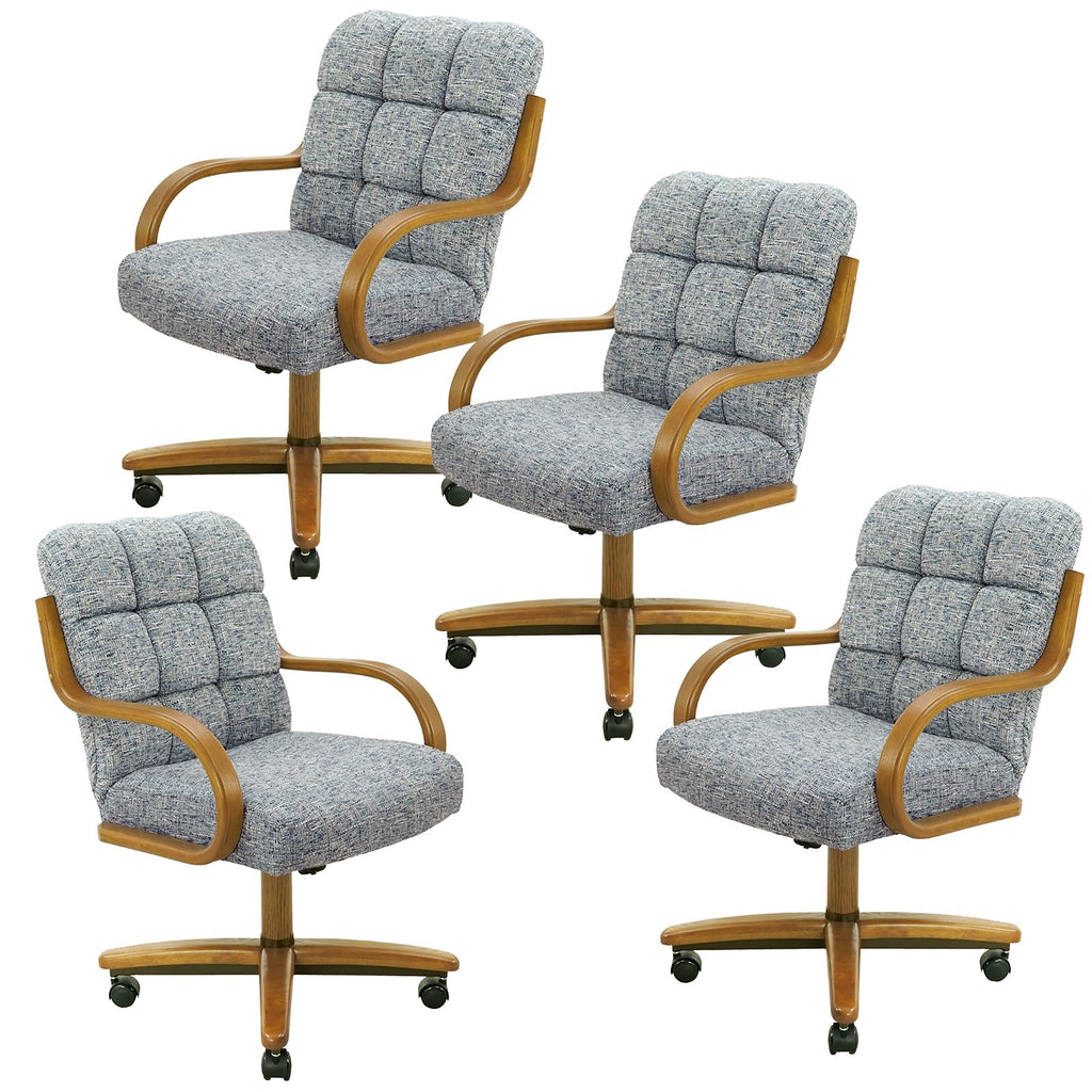 Chromcraft Ryland Swivel-Tilt Caster Dining Chair - Chestnut -Earth - 4pc