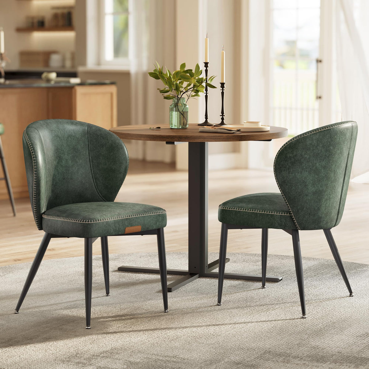 VASAGLE Dining Chairs Set of 2, Upholstered Kitchen Chairs