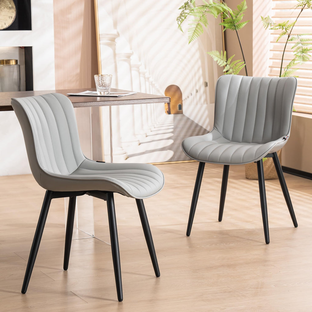 YOUNUOKE Dining Chairs Set of 2 Mid-Century Modern Kitchen Chairs Khaki