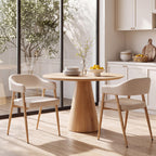 HNY Modern Dining Room Arm Chairs Set of 6, Retro Faux Leather Upholstered Barrel Dining Chairs with Arms Mid-Century Brown Accent Chair with Metal Legs, Open-Back Kitchen Side Chair for Living Room
