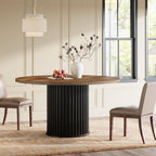 Tribesigns 47.24" Black Round Dining Table for 4-6 People