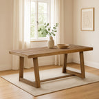 Plank+Beam Classic 72 Inch Dining Table, Rectangular, Pecan Wirebrush