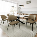 Dining Chairs Set of 4 Faux Leather Dining Chairs, Milk Coffee