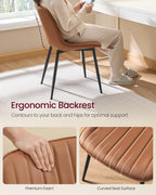 VASAGLE Dining Chairs Set of 4, Upholstered Kitchen Chairs, PU Leather