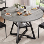 Jocoevol Round Dining Table for 4,Kitchen Dining Room Circle Dinner Pedestal Table,Space Saving Wood Kitchen & Dining Room Furniture (Black, 46In)