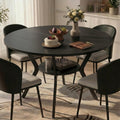 42" Round Dining Table for 4,Kitchen & Dining Tables with Storage,black