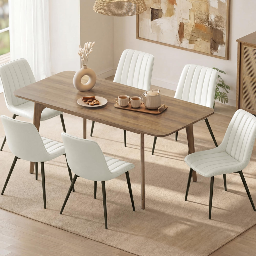 VASAGLE Dining Chairs Set of 4, Upholstered Kitchen Chairs, PU Leather