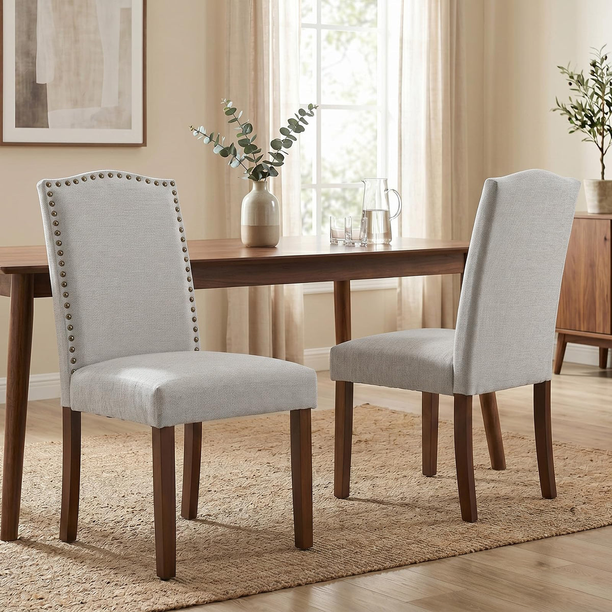 Upholstered Dining Chair Set of 6, PU Leather Kitchen Chair