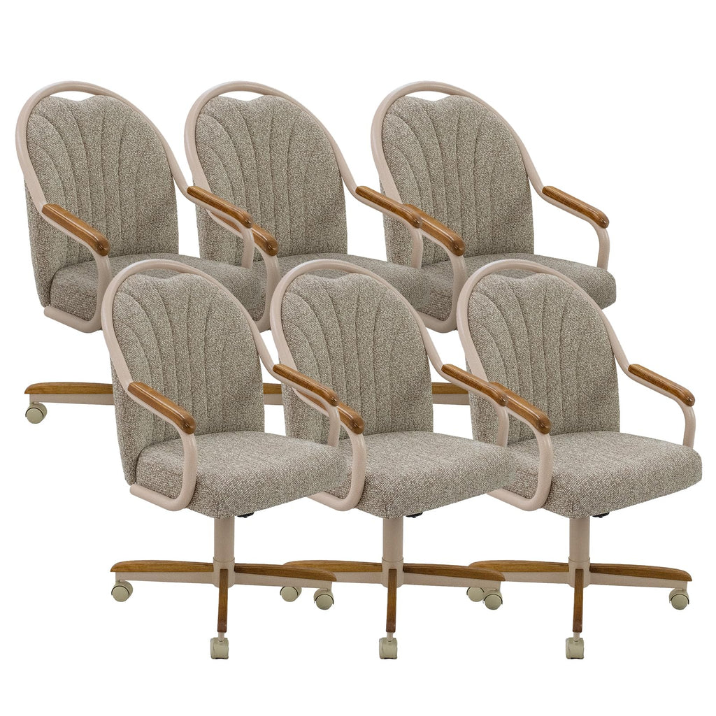 Chromcraft Bailey 4pc Swivel Kitchen Dining Chair - Light Sand-Chestnut