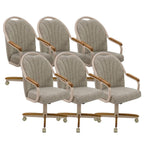 Chromcraft Bailey 4pc Swivel Kitchen Dining Chair - Light Sand-Chestnut