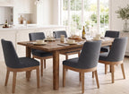 RIVOVA Upholstered Dining Chairs Set of 4, Modern Wooden Dining Room Chair Linen Fabric Kitchen Chairs Farmhouse Dinner Chair with Hardwood Frame, Beige