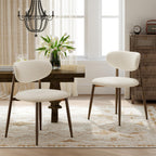 MALOL Dining Chairs Set of 4, Curved Back Kitchen Room Chairs with Metal Legs and Anti Slip Pads, Upholstered Dining Chair for Home and Restaurant, Beige