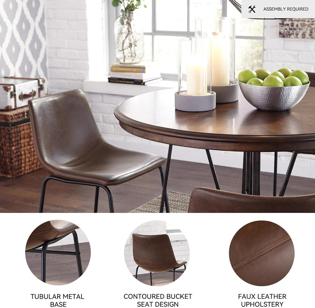 Signature Design by Ashley Centiar Mid-Century Dining Chair Set of 2, Brown