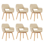 Mid Century Modern Dining Chairs Set of 2 & 4 & 6 Comfy Accent Chair Upholstered Kitchen Dining Living Room Chairs for Bedrooms Waiting Room Home Arm Desk Chair No Wheels (Wool White, 2)
