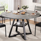 Jocoevol Round Dining Table for 4,Kitchen Dining Room Circle Dinner Pedestal Table,Space Saving Wood Kitchen & Dining Room Furniture (Vintage, 46In)
