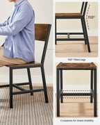 VASAGLE Dining Chair Set of 4, Kitchen Chairs