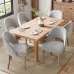 Wooden Dining Chairs Set of 4, Green Chenille Kitchen Dining Chairs