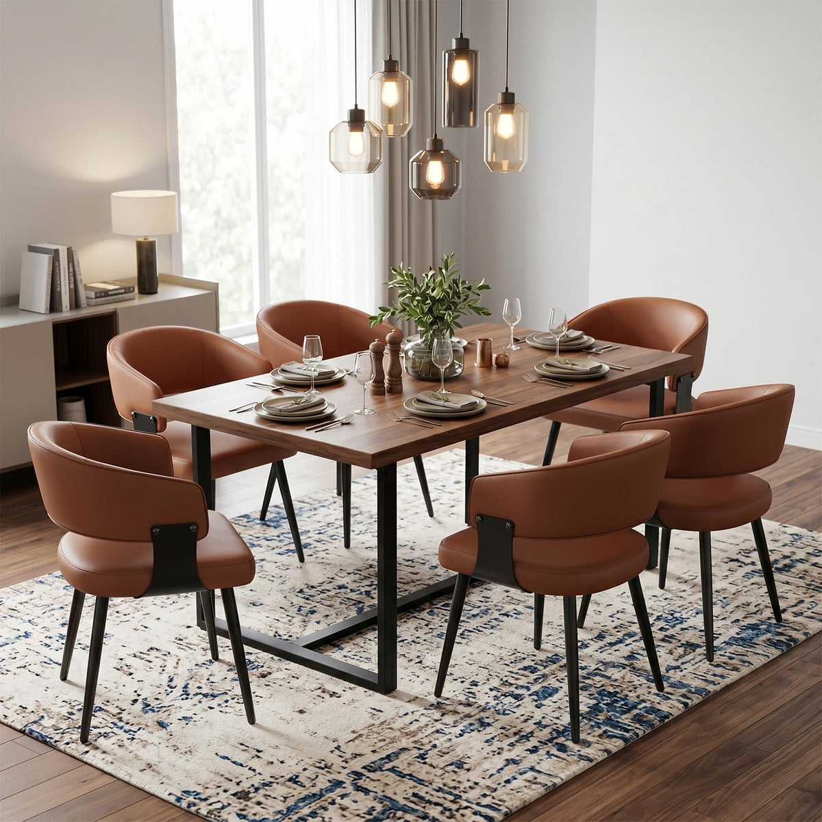 Dining Chairs Set of 4, Modern Faux Leather Kitchen Chairs