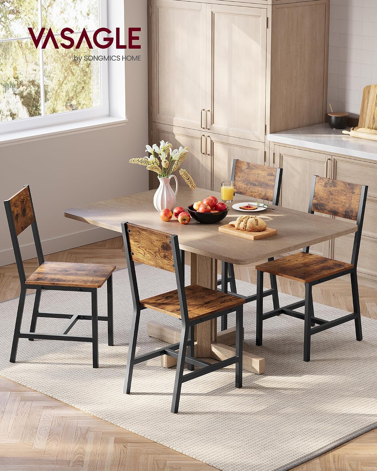 VASAGLE Dining Chair Set of 4, Kitchen Chairs