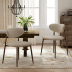 MALOL Dining Chairs Set of 4, Curved Back Kitchen Room Chairs with Metal Legs and Anti Slip Pads, Upholstered Dining Chair for Home and Restaurant, Beige