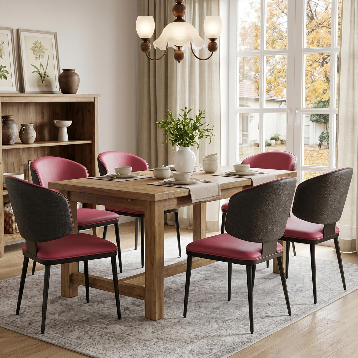 Dining Chairs Set of 4, Faux Leather Kitchen & Dining Chairs