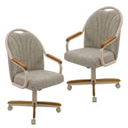 Chromcraft Bailey 4pc Swivel Kitchen Dining Chair - Light Sand-Chestnut