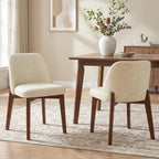 Usaint Modern Wooden Dining Chairs Set of 4 with Rubberwood Legs，Beige