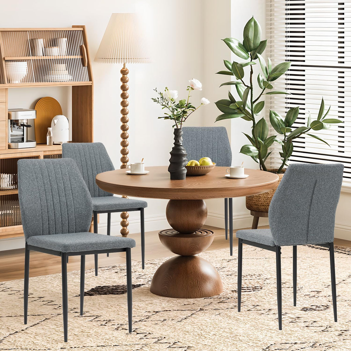 Dining Chairs Set of 4, Upholstered Modern Kitchen Chair, Green
