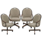 Chromcraft Bailey 4pc Swivel Kitchen Dining Chair - Light Sand-Chestnut