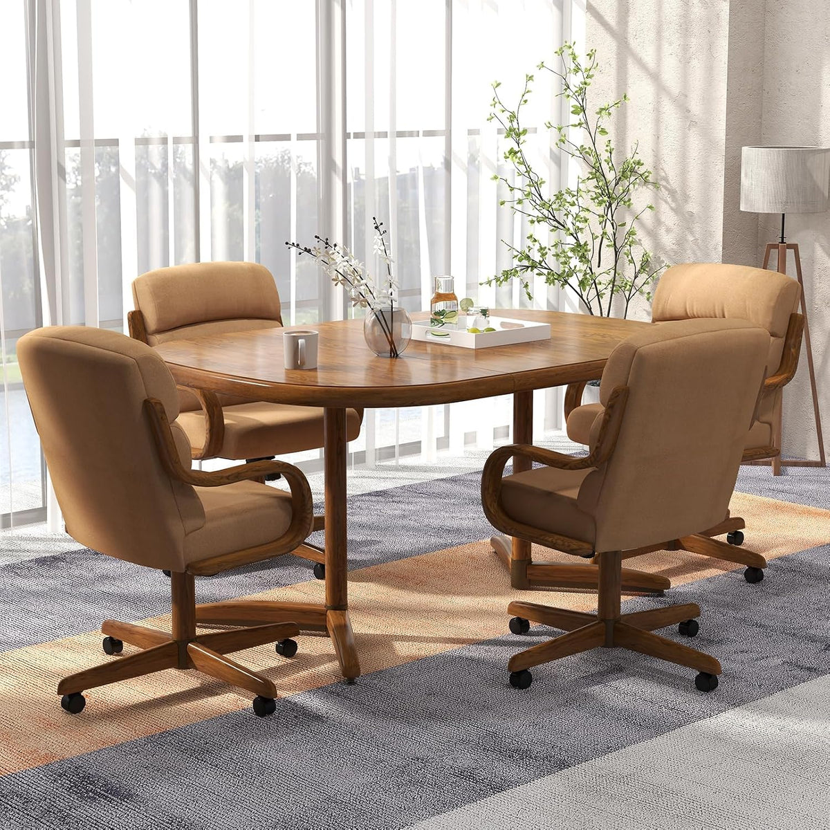 Chromcraft Douglas D9550 Swivel-Tilt Dining Chair - Chestnut - MAJ6-4pc