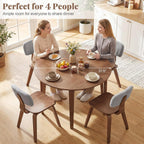 GIANTEX Round Dining Table for 2-4, 37.5" Kitchen Table w/Rubber Wood Legs