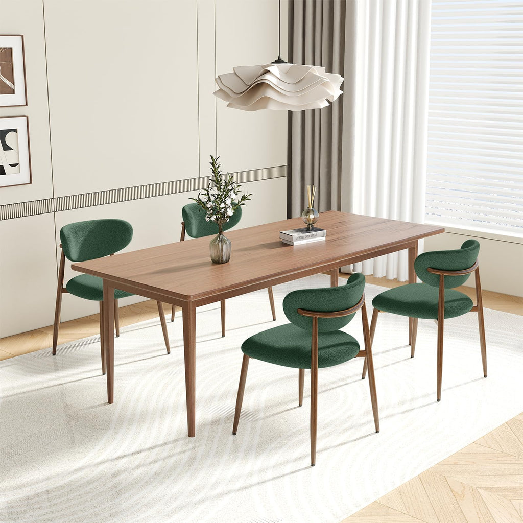 MALOL Dining Chairs Set of 4, Curved Back Kitchen Room Chairs with Metal Legs and Anti Slip Pads, Upholstered Dining Chair for Home and Restaurant, Beige