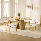 CHITA Soild Wood Dining Chairs Set of 4, Oak Wood Kitchen Chairs, Walnut