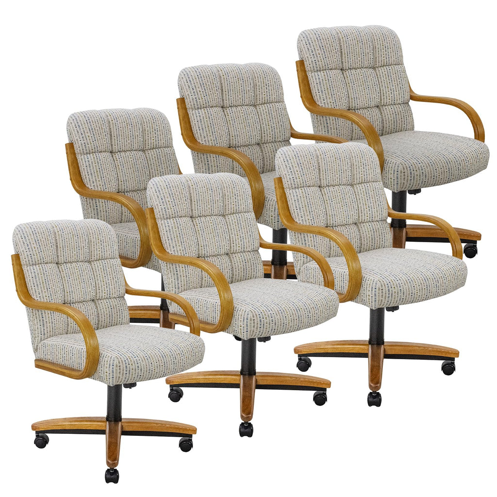 Chromcraft Ryland Swivel-Tilt Caster Dining Chair - Chestnut -Earth - 4pc
